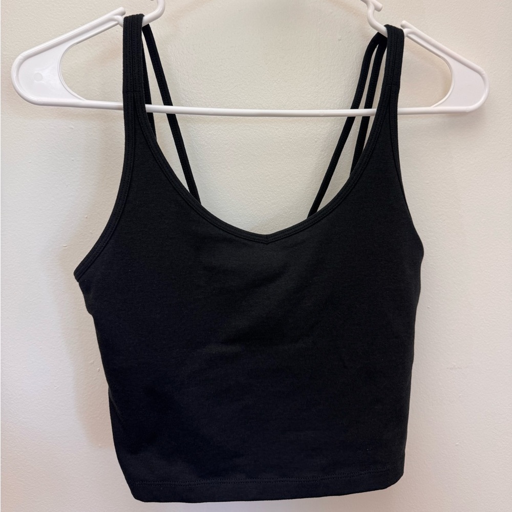 Vuori Black Strappy Crop Tank Top